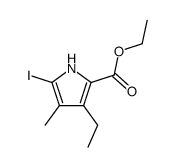 ethyl 5-carboxy-3-ethyl-5-iodo-4-methylpyrrole-2-carboxylate结构式