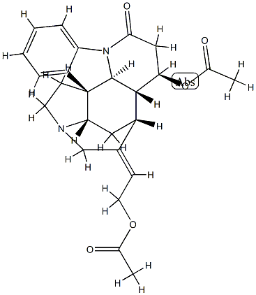(12R)-12α-Acetyloxy-24-acetyl-12,24-secostrychnidin-10-one结构式