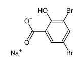 sodium 3,5-dibromo-2-hydroxybenzoate结构式