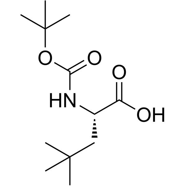 (S) -2-((叔丁氧羰基)氨基)-4,4-二甲基戊酸结构式