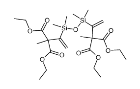 tetraethyl 2,2'-((1,1,3,3-tetramethyldisiloxane-1,3-diyl)bis(ethene-1,1-diyl))bis(2-methylmalonate) Structure