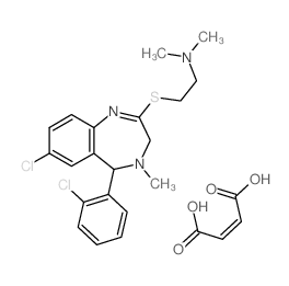 but-2-enedioic acid; 2-[[9-chloro-6-(2-chlorophenyl)-5-methyl-2,5-diazabicyclo[5.4.0]undeca-2,8,10,12-tetraen-3-yl]sulfanyl]-N,N-dimethyl-ethanamine结构式