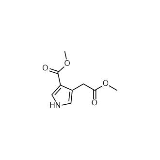 4-(2-甲氧基-2-氧乙基)-1H-吡咯-3-羧酸甲酯结构式