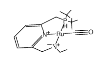 [(2-(di-tert-butylphosphinomethyl)-6-diethylaminomethyl)pyridine]Ru(hydride)2(carbonyl) Structure
