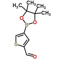 4-(4,4,5,5-Tetramethyl-1,3,2-dioxaborolan-2-yl)thiophene-2-carbaldehyde structure