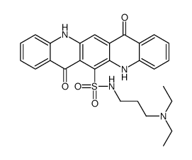 N-[3-(二乙基氨基)丙基]-5,7,12,14-四氢-7,14-二氧代-喹啉并[2,3-B]吖啶磺酰胺结构式