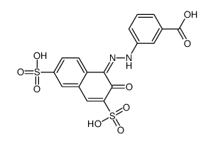 3-[2-(2-oxo-3,6-disulfonaphthalen-1-ylidene)hydrazinyl]benzoic acid结构式