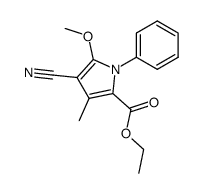4-Cyano-5-methoxy-3-methyl-1-phenyl-pyrrol-2-carbonsaeure-ethylester结构式