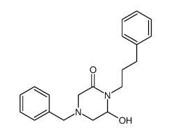 1-(3-phenylpropyl)-4-benzyl-2-hydroxy-6-oxopiperazine结构式