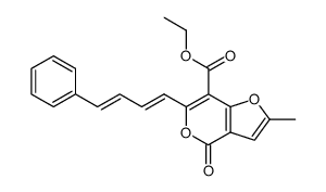 2-methyl-4-oxo-6-(4-phenyl-buta-1,3-dienyl)-4H-furo[3,2-c]pyran-7-carboxylic acid ethyl ester结构式