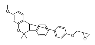 (3S,4R)-7-methoxy-2,2-dimethyl-4-[4-(oxiran-2-ylmethoxy)phenyl]-3-phenyl-3,4-dihydrochromene Structure