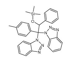 1,1'-(2-phenyl-1-(p-tolyl)-2-((trimethylsilyl)oxy)ethane-1,1-diyl)bis(1H-benzo[d][1,2,3]triazole)结构式