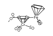 (η6-p-(CH3O2C)CpFe(carbonyl)2C6H4)chromium tricarbonyl Structure