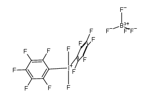 bis(pentafluorophenyl)difluoroiodine(V) tetrafluoroborate结构式