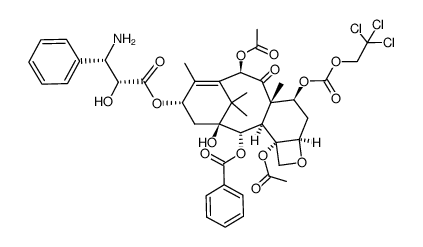 N-脱苯甲酰基-7-{[((2,2,2,-三氯乙基)氧基]羰基}紫杉醇结构式