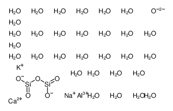 aluminum,calcium,potassium,sodium,oxido-[oxido(oxo)silyl]oxy-oxosilane,oxygen(2-),triacontahydrate Structure