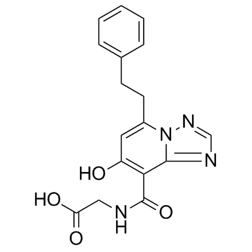 2-(7-羟基-5-苯乙基-[1,2,4]三唑并[1,5-a]吡啶-8-甲酰氨基)乙酸结构式