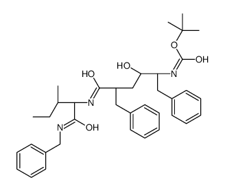 tert-butyl N-[(2S,3S,5R)-5-benzyl-6-[[(2S,3S)-1-(benzylamino)-3-methyl-1-oxopentan-2-yl]amino]-3-hydroxy-6-oxo-1-phenylhexan-2-yl]carbamate Structure