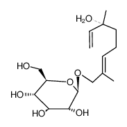 (2E,6Ξ)-6-hydroxy-2,6-dimethyl-octa-2,7-dienyl β-D-glucopyranoside Structure