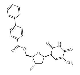 2'-deoxy-3'-deoxy-3'-fluoro-5'-o-(4-phenylbenzoyl)-thymidine Structure