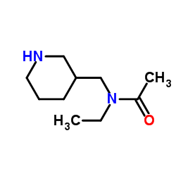 N-Ethyl-N-(3-piperidinylmethyl)acetamide结构式