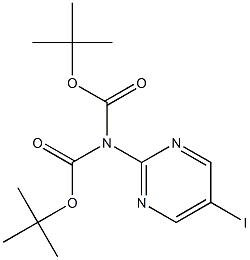N,N-Di-(tert-butoxycarbonyl)-5-iodopyrimidin-2-amine Structure