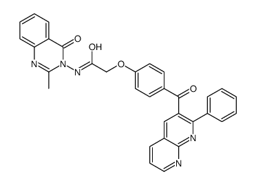 N-(2-methyl-4-oxoquinazolin-3-yl)-2-[4-(2-phenyl-1,8-naphthyridine-3-carbonyl)phenoxy]acetamide结构式
