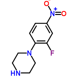 1-(2-氟-4-硝基苯基)哌嗪结构式