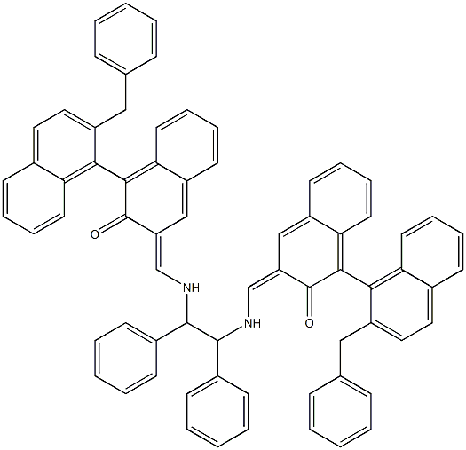 3,3''-[[(1,2-二苯基乙烷-1,2-二基)二(氮烷基亚基)]二(甲烷基亚基)]二(2'-苄基-2-羟基-[1,1'-联萘])结构式