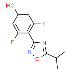 3,5-二氟-4-(5-异丙基-1,2,4-恶二唑-3-基)苯酚结构式