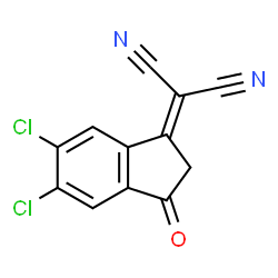 2-(5,6-二氯-3-氧代-2,3-二氢-1H-茚-1-亚基)丙二腈结构式