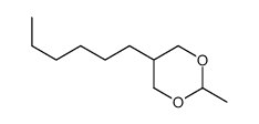 5-Hexyl-2-methyl-1,3-dioxane结构式