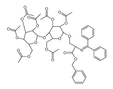 N-二苯基亚甲基-O-(2,3,6,2',3',4',6'-庚基-O-乙酰基-β-D-乳糖基)-L-丝氨酸,苄基酯结构式