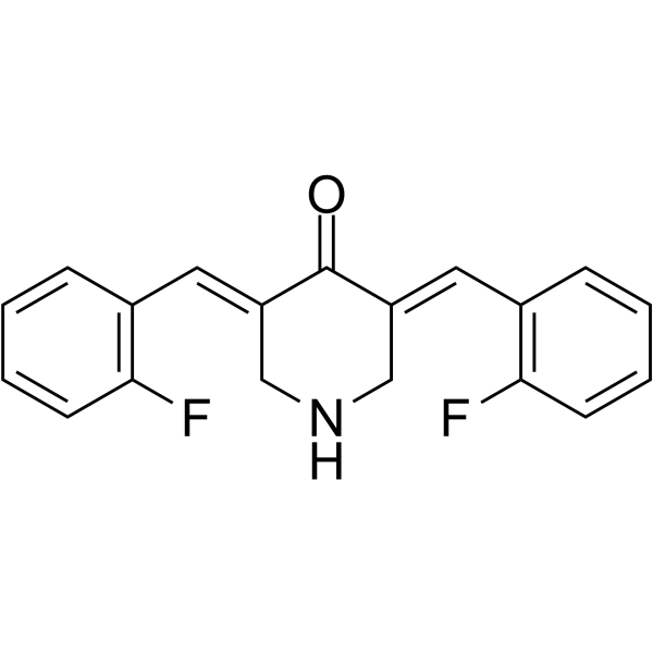 3,5-双[(2-氟苯基)亚甲基]-4-哌啶酮结构式