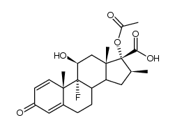 17α-acetoxy-9α-fluoro-11β-hydroxy-16β-methyl-3-oxoandrosta-1,4-diene-17β-carboxylic acid结构式
