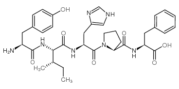 酪氨酰-异亮氨酰-组氨酰-脯氨酰-苯丙氨酸结构式