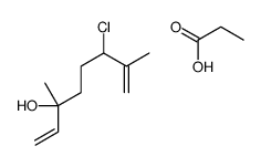6-chloro-3,7-dimethylocta-1,7-dien-3-ol,propanoic acid结构式