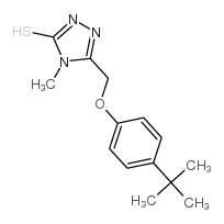 5-[(4-叔丁基苯氧基)甲基]-4-甲基-4H-1,2,4-噻唑-3-硫醇结构式
