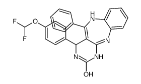 4-[4-(difluoromethoxy)phenyl]-5-phenyl-3,4,6,11-tetrahydropyrimido[4,5-b][1,5]benzodiazepin-2-one结构式