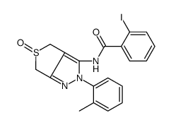 2-iodo-N-[2-(2-methylphenyl)-5-oxo-4,6-dihydrothieno[3,4-c]pyrazol-3-yl]benzamide Structure