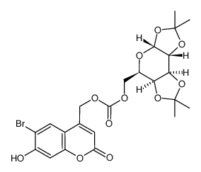 (6-bromo-7-hydroxy-2-oxo-2H-chromen-4-yl)methyl (((3aR,5R,5aS,8aS,8bR)-2,2,7,7-tetramethyltetrahydro-5H-bis([1,3]dioxolo)[4,5-b:4',5'-d]pyran-5-yl)methyl) carbonate结构式
