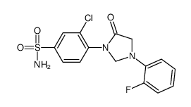 3-chloro-4-[3-(2-fluorophenyl)-5-oxoimidazolidin-1-yl]benzenesulfonamide Structure
