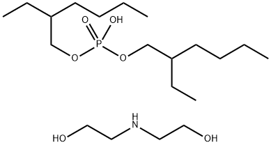 Phosphoric acid, bis(2-ethylhexyl) ester with 2,2'-(coco alkylimino)bis(ethanol)结构式