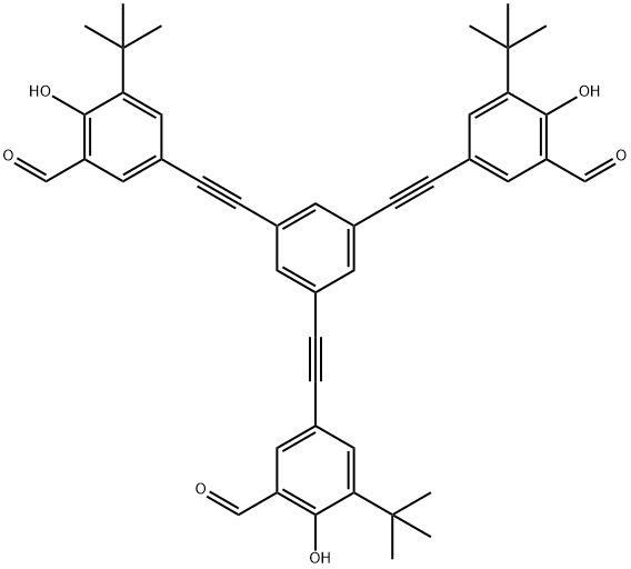 3,3',3''-(1,3,5-Benzenetriyltri-2,1-ethynediyl)tris[5-(1,1-dimethylethyl)-6-hydroxybenzaldehyde] Structure
