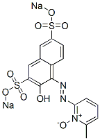 6-Methyl-2-[2-hydroxy-3,6-bis(sodiosulfo)-1-naphtylazo]pyridine 1-oxide Structure