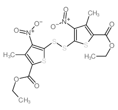 2-Thiophenecarboxylic acid, 5,5-dithiobis[3-methyl-4-nitro-, diethyl ester Structure