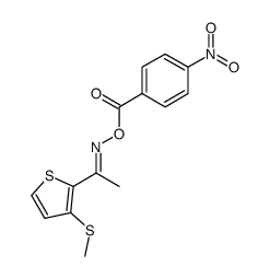 (E)-methyl (3-methylthio-2-thienyl) O-p-nitrobenzoylketoxime结构式