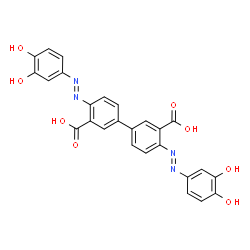 4,4'-Bis[(3,4-dihydroxyphenyl)azo]-1,1'-biphenyl-3,3'-dicarboxylic acid structure