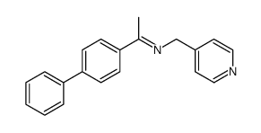 N-[1-(4-phenylphenyl)ethylidene]-(1-pyridin-4-yl)methanamine Structure