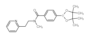 N-甲基-n-(2-吡啶-2-乙基)-4-(4,4,5,5-四甲基-[1,3,2]二噁硼烷-2-基)-苯甲酰胺结构式